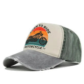 "Born to Ride" Retro Motorcycle Trucker Cap
