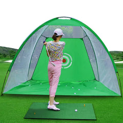Indoor 2M Golf Practice Net Tent Golf Hitting Cage Garden Grassland Practice Tent Golf Training Equipment Mesh Outdoor XA147A