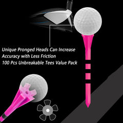Plastic Unbreakable 5 Prongs Head Tee with Stripe Markers 50pcs