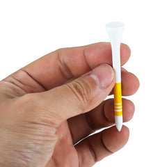 25pcs Professional Wooden Golf Tees White with Red/Yellow/Blue Stripe (53mm/69mm/83mm)