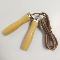 Professional Leather Jump Rope With Wooden Handle