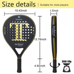 Padel Racket 3D Hexgon with Cover Bag