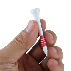 25pcs Professional Wooden Golf Tees White with Red/Yellow/Blue Stripe (53mm/69mm/83mm)