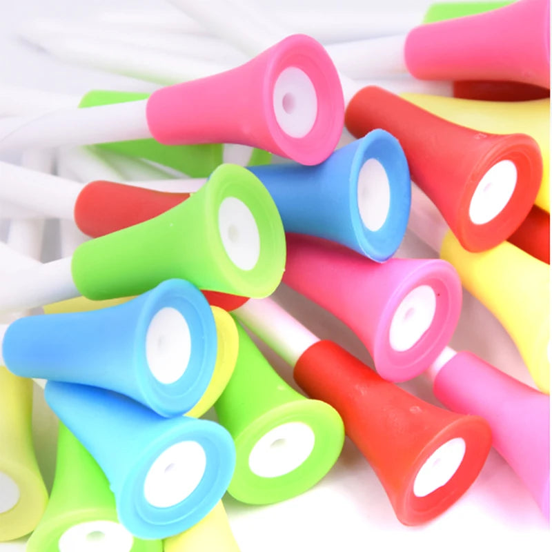 30PC Multi Color Plastic Golf Tees (Durable Rubber Cushion)