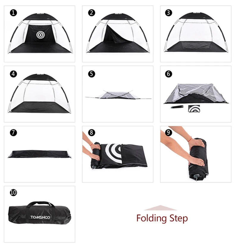 Indoor 2M Golf Practice Net Tent Golf Hitting Cage Garden Grassland Practice Tent Golf Training Equipment Mesh Outdoor XA147A