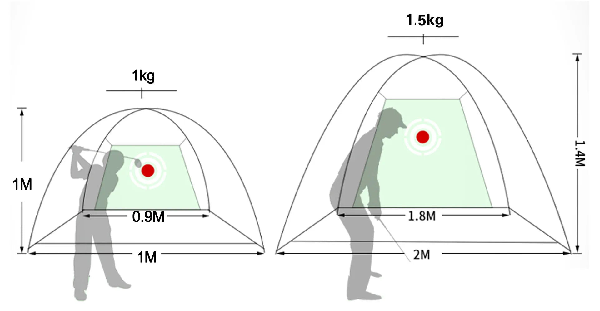 Indoor 2M Golf Practice Net Tent Golf Hitting Cage Garden Grassland Practice Tent Golf Training Equipment Mesh Outdoor XA147A