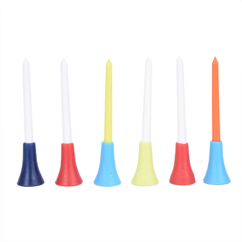 30PC Multi Color Plastic Golf Tees (Durable Rubber Cushion)
