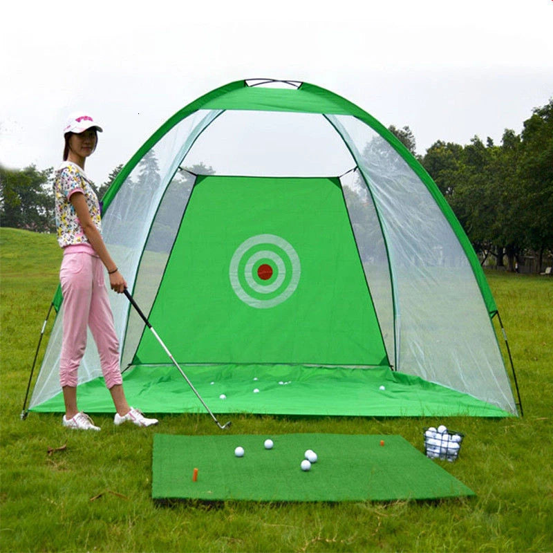 Indoor 2M Golf Practice Net Tent Golf Hitting Cage Garden Grassland Practice Tent Golf Training Equipment Mesh Outdoor XA147A
