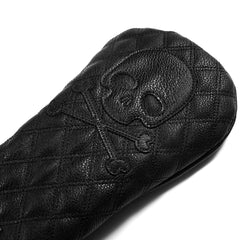 Black Leather Skull Embroidered Golf Wood Headcovers