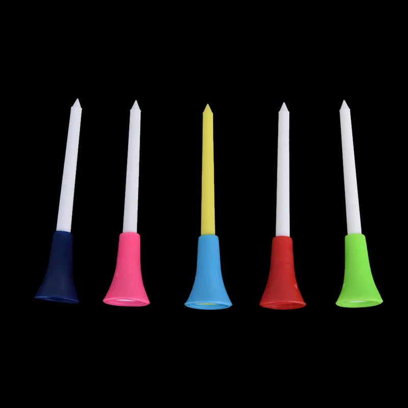 30PC Multi Color Plastic Golf Tees (Durable Rubber Cushion)