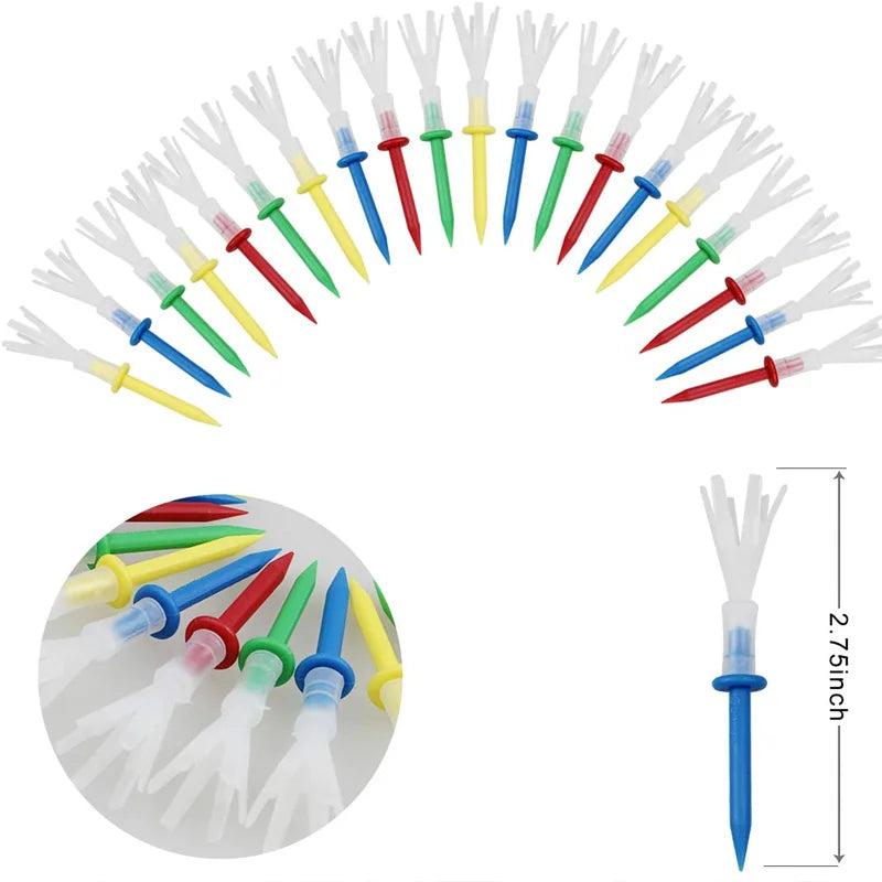 Multi Color 20pcs Plastic Crown Golf Tees (More Distance)