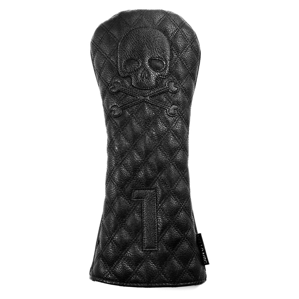Black Leather Skull Embroidered Golf Wood Headcovers