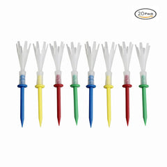Multi Color 20pcs Plastic Crown Golf Tees (More Distance)