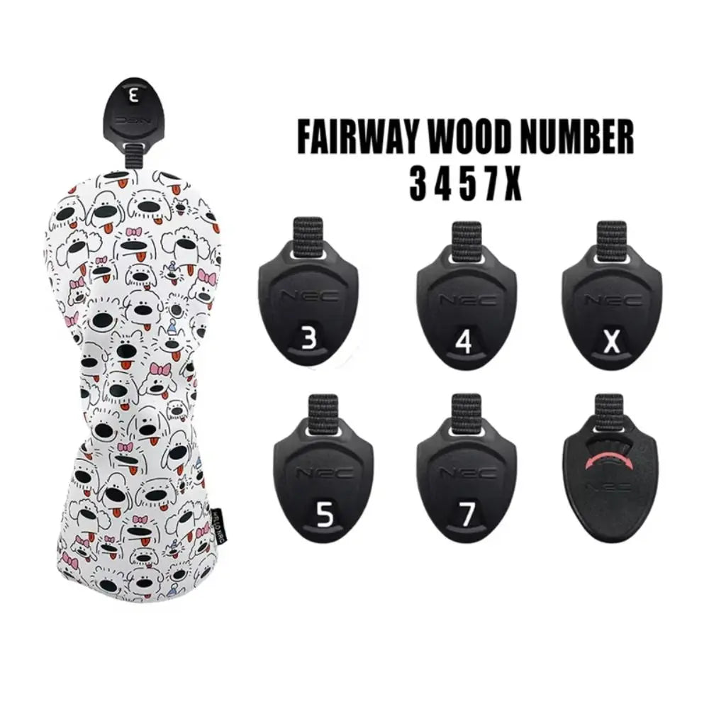 Puppy Pattern Golf Club Headcovers (Driver, Fairway wood & Hybrid