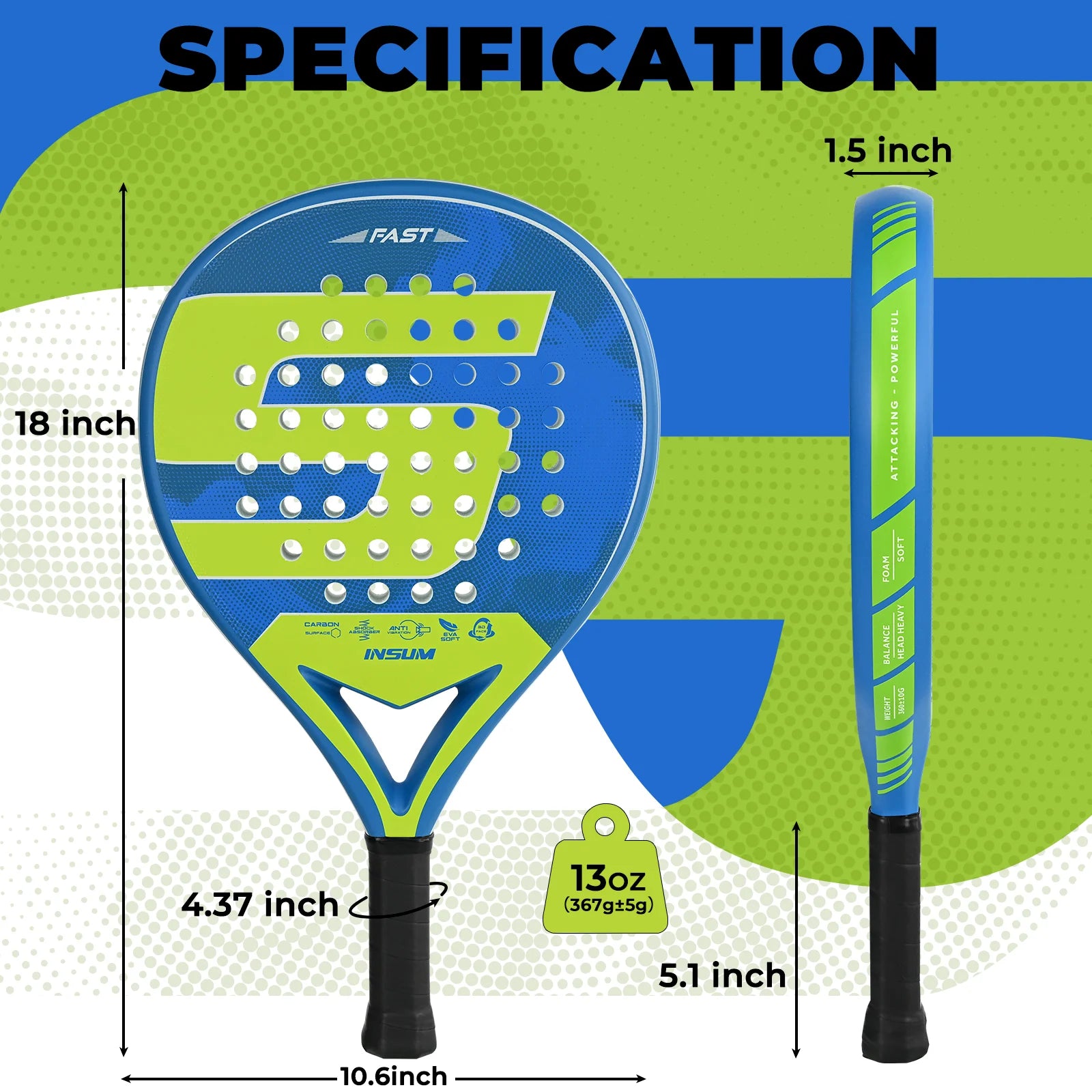 Padel Racket with EVA Memory Flex