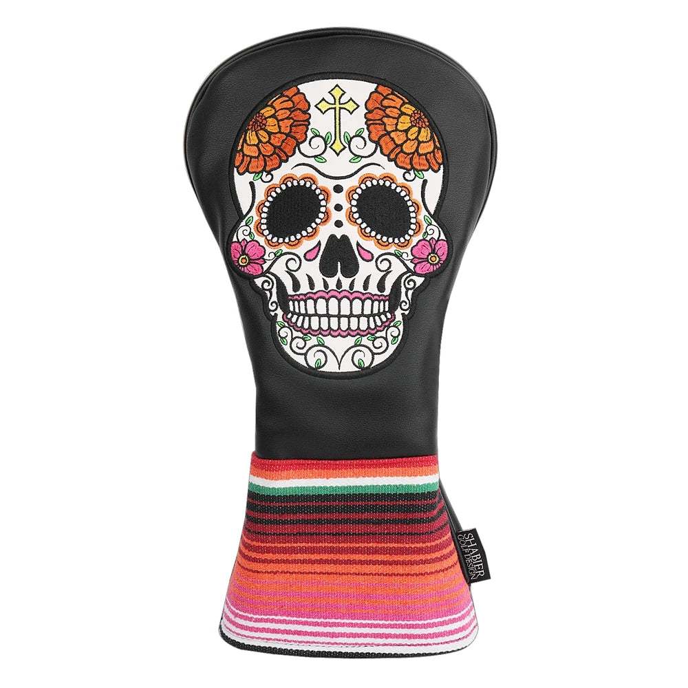 Sugar Skull  Embroidered Leather Golf Head Covers (Driver, Fairway Wood & Hybrid)