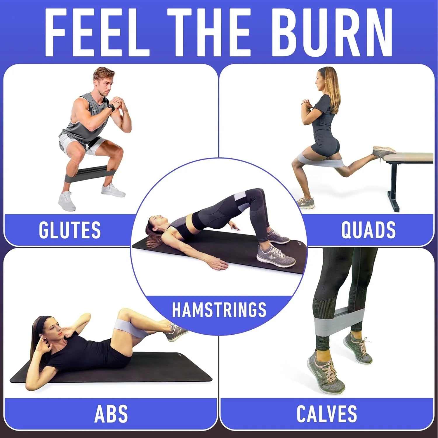 Resistance Bands Set of 3 (Heavy, Medium & Light)