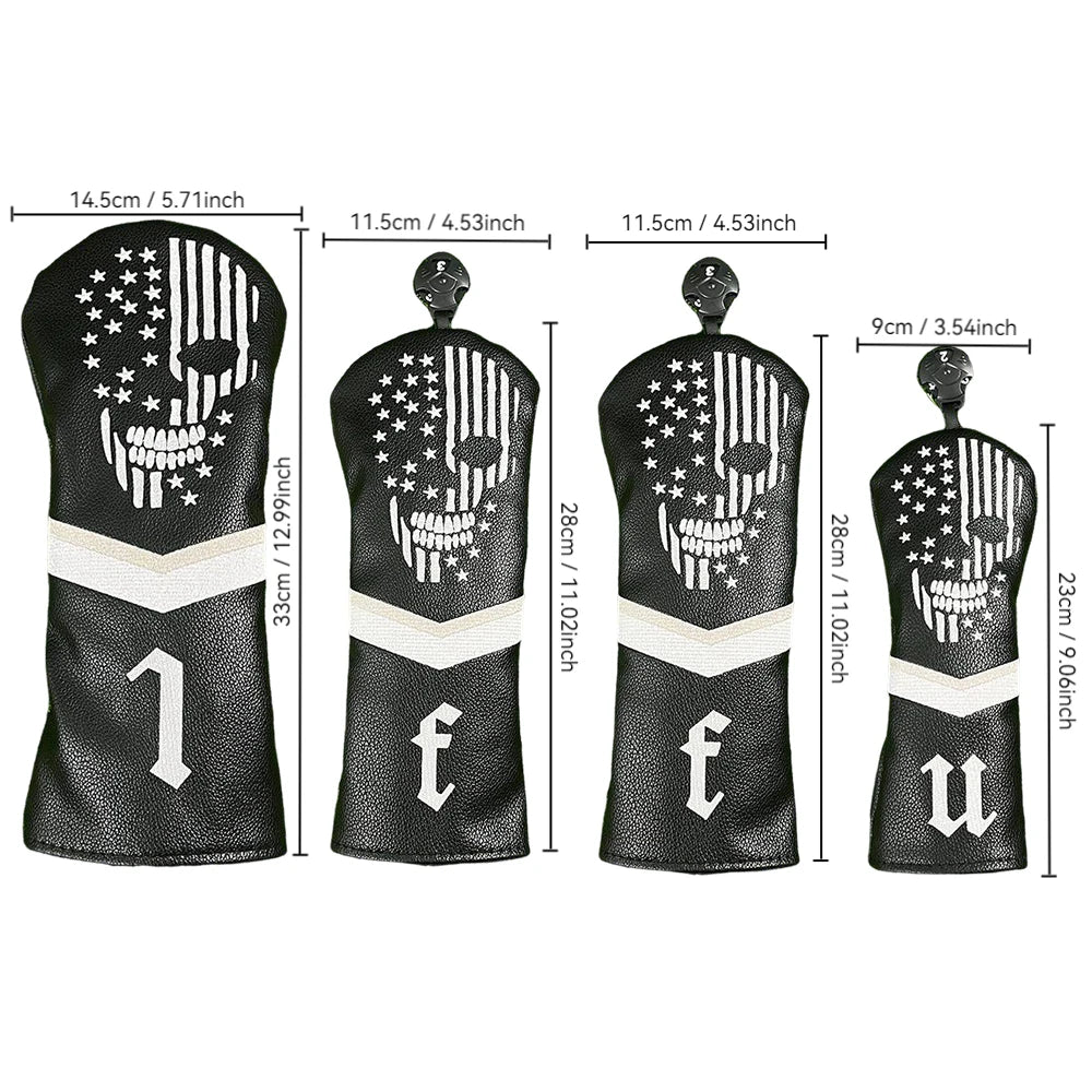 Golf Skull Skeleton Head Covers (Driver, Fairway & Hybrid)