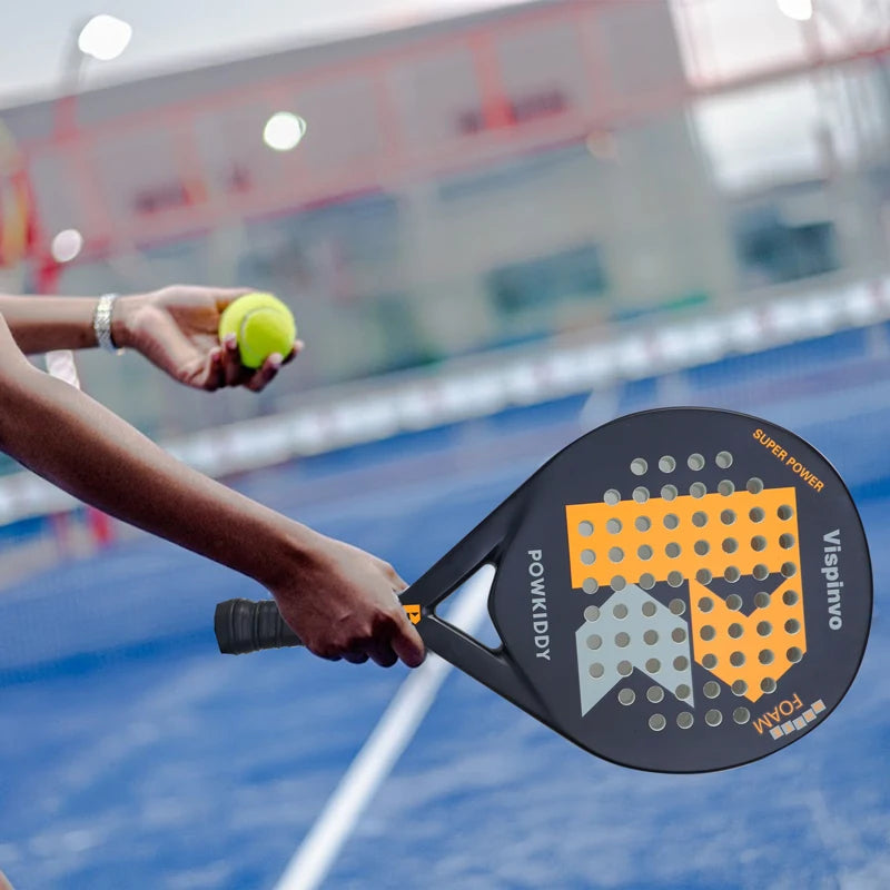 POWKIDDY Tennis Racket | Padel Racket, Made of Ultra Light Carbon Fiber Material, with Strong Elasticity and Good Quality