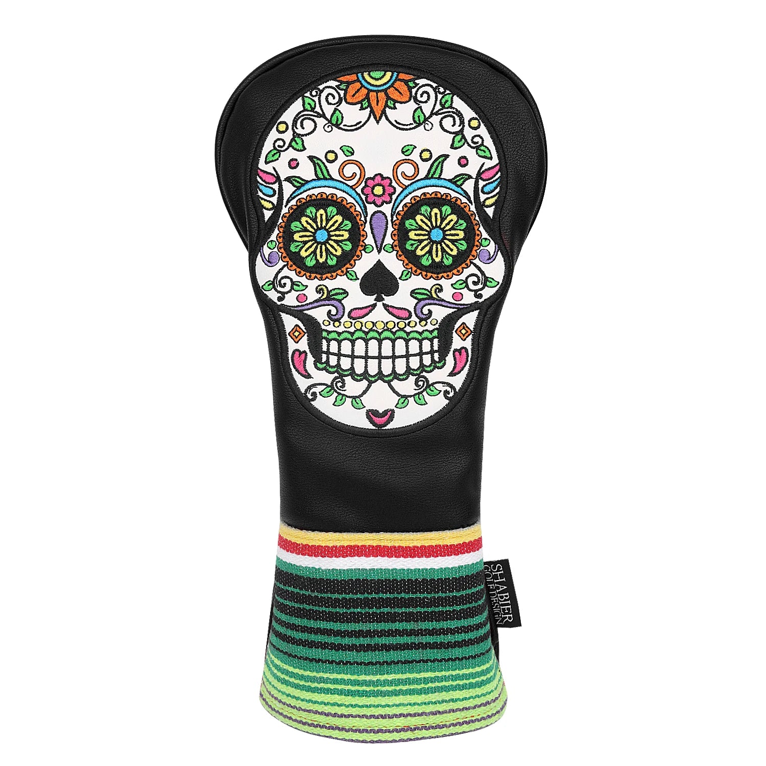 Sugar Skull  Embroidered Leather Golf Head Covers (Driver, Fairway Wood & Hybrid)