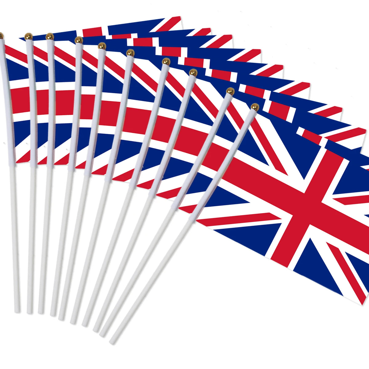 Mini UK Union Jack Hand Held Flags on Stick Great Britain British Flag for Party Event Parade Decor