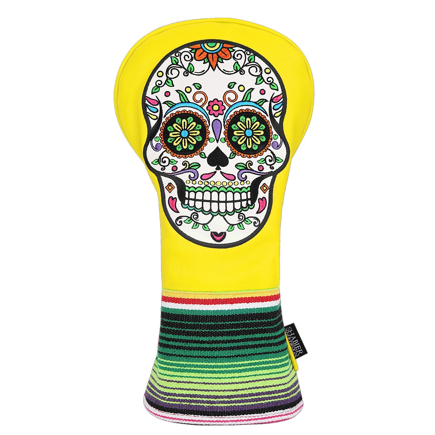 Sugar Skull  Embroidered Leather Golf Head Covers (Driver, Fairway Wood & Hybrid)