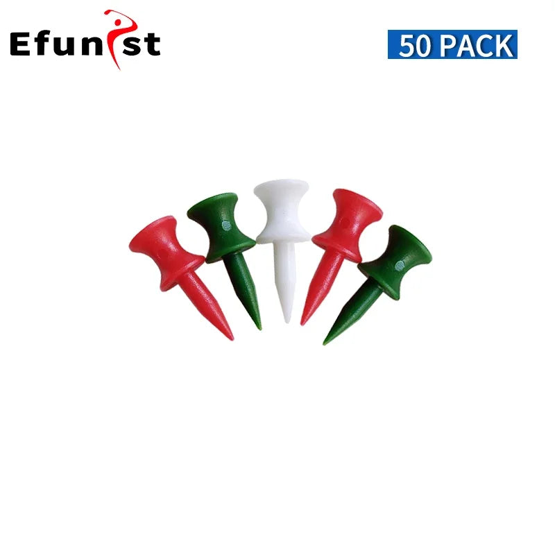 Multi Coloured Golf Tees (50 Pcs - 37mm to 70mm)