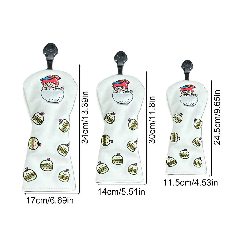 Cartoon Design Golf Driver Head Covers (Driver, Fairway and Hybrid