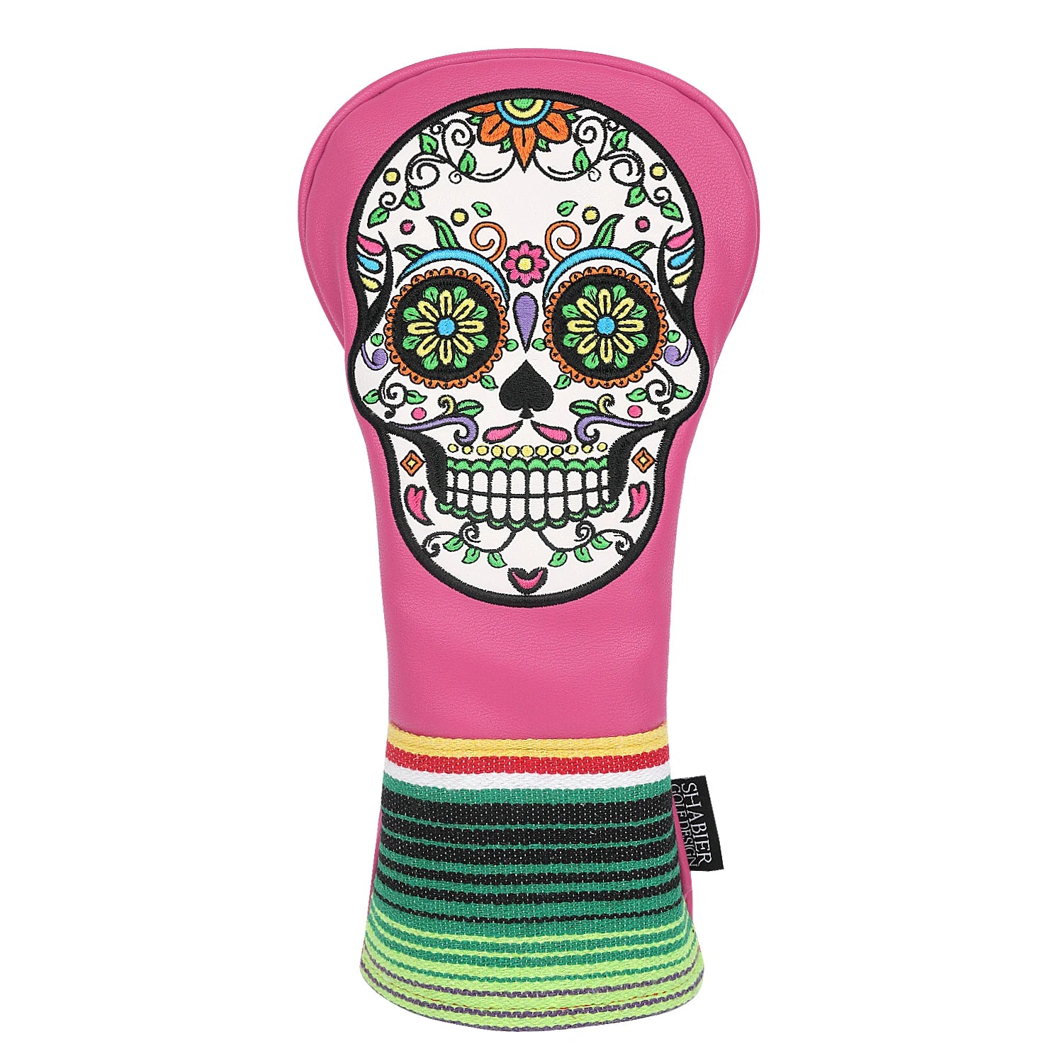 Sugar Skull  Embroidered Leather Golf Head Covers (Driver, Fairway Wood & Hybrid)