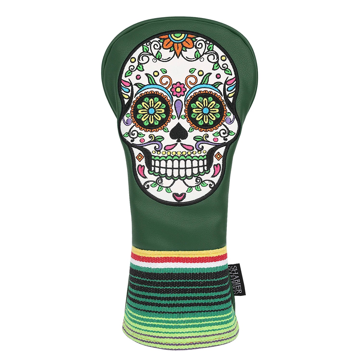 Sugar Skull  Embroidered Leather Golf Head Covers (Driver, Fairway Wood & Hybrid)