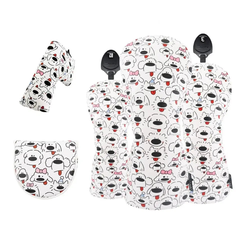 Puppy Pattern Golf Club Headcovers (Driver, Fairway wood & Hybrid
