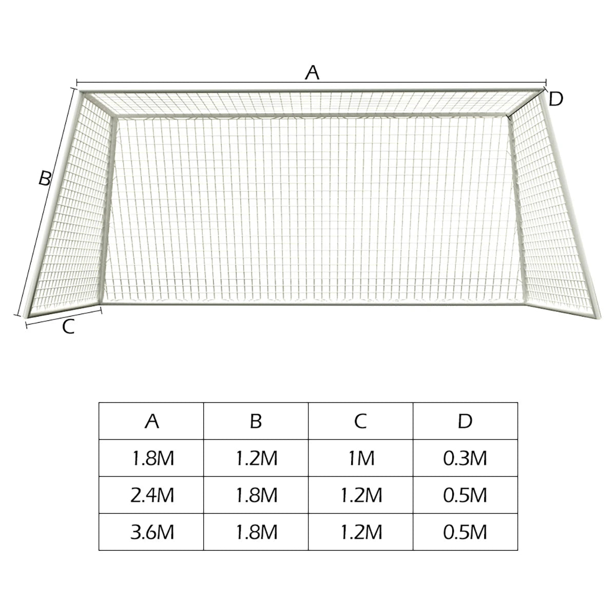 Soccer Goal Net Football Training Net Anti-impact Football Post Net Foldable Portable Soccer Net for Club School Football Match