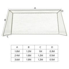 Soccer Goal Net Football Training Net Anti-impact Football Post Net Foldable Portable Soccer Net for Club School Football Match