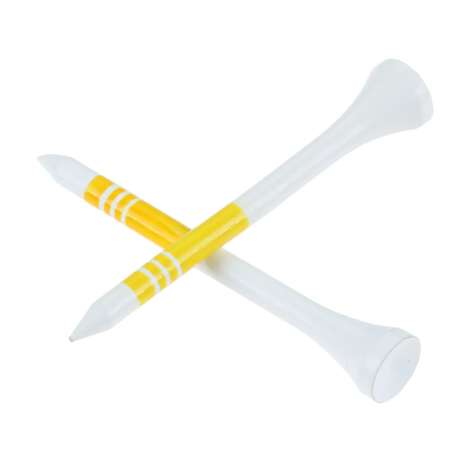 25pcs Professional Wooden Golf Tees White with Red/Yellow/Blue Stripe (53mm/69mm/83mm)