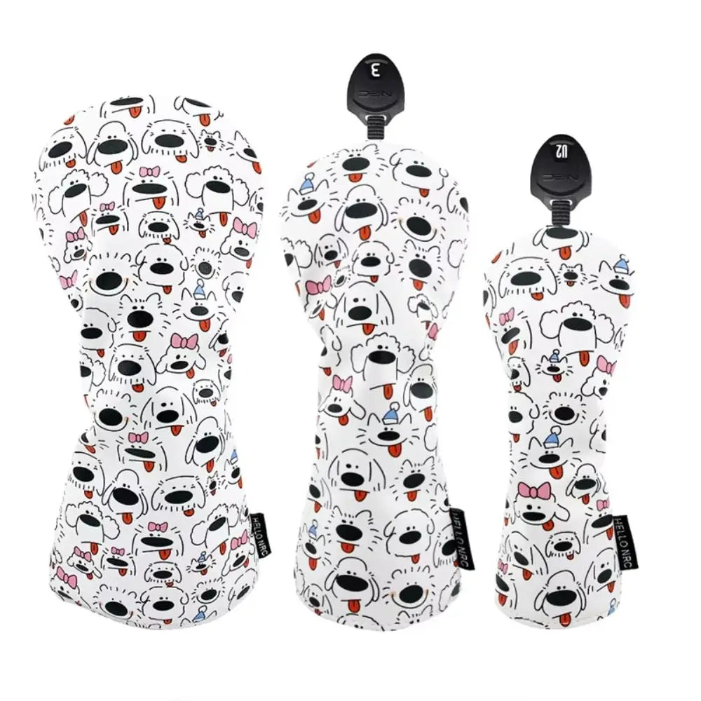 Puppy Pattern Golf Club Headcovers (Driver, Fairway wood & Hybrid