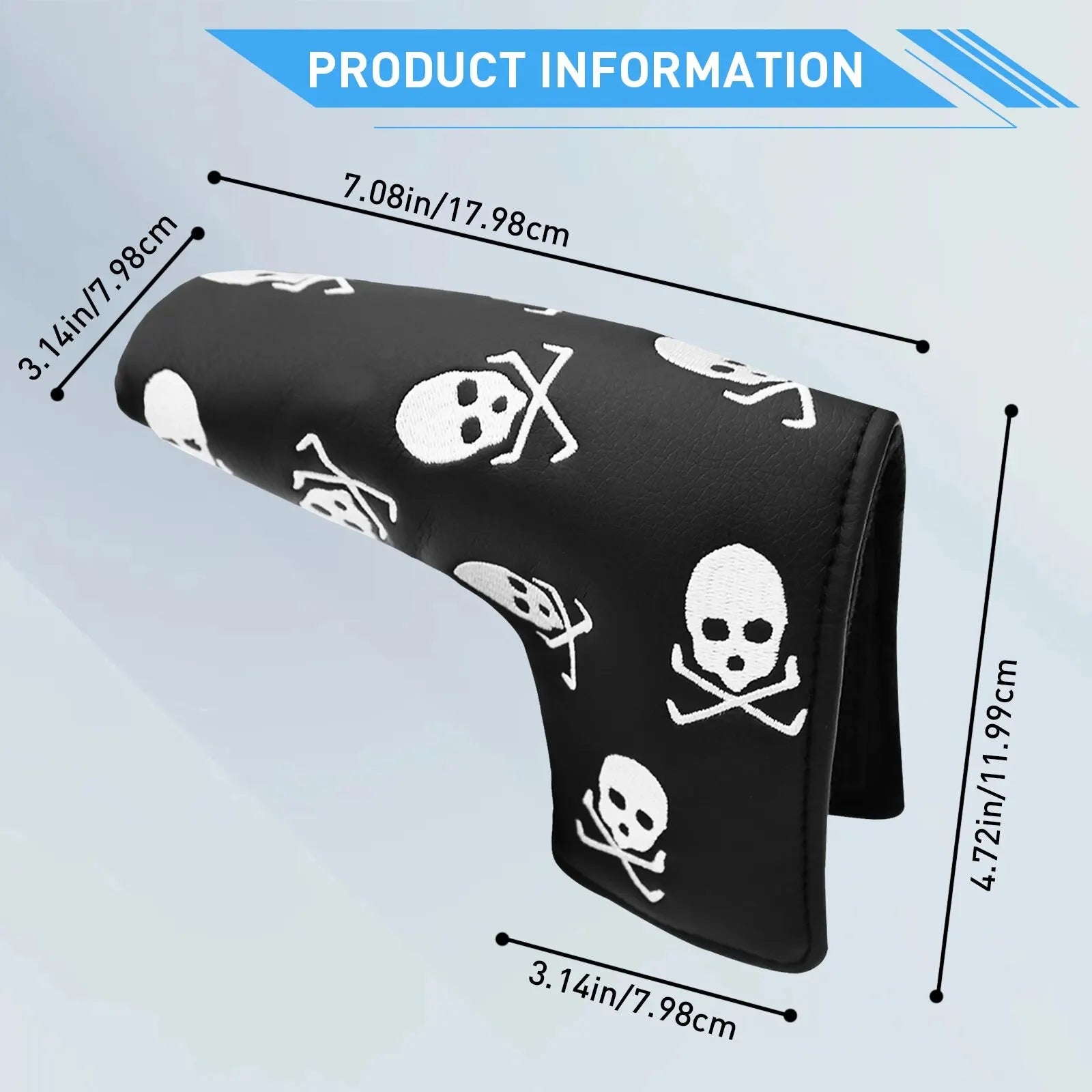 Golf Blade Putter Head Covers - Skull Design