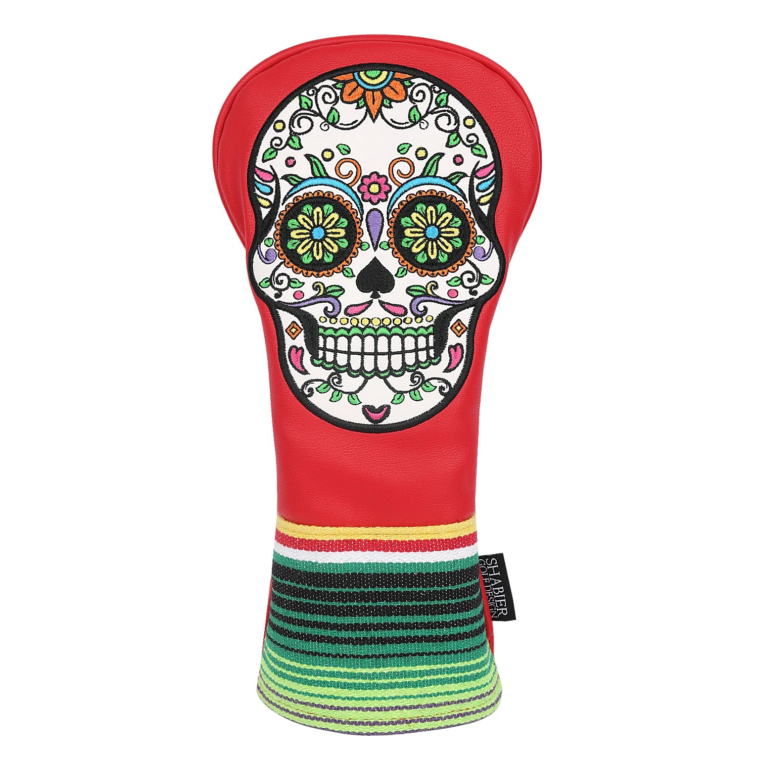 Sugar Skull  Embroidered Leather Golf Head Covers (Driver, Fairway Wood & Hybrid)