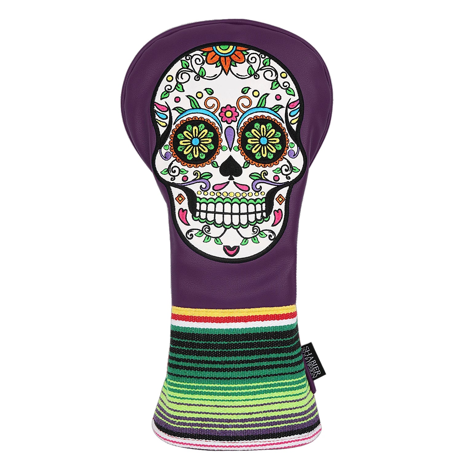 Sugar Skull  Embroidered Leather Golf Head Covers (Driver, Fairway Wood & Hybrid)