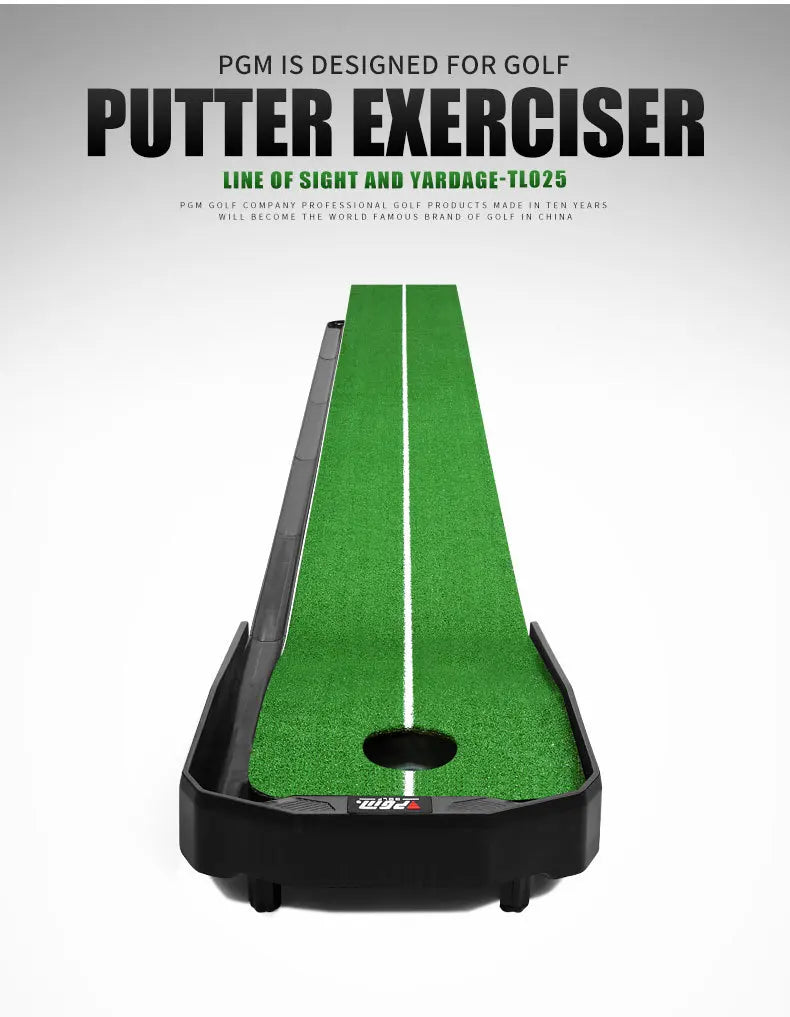 Golf Putting Mat PGM Adjustable Slope Portable Indoor Golf Putter Trainer Anti-slip Rubber Practice Mat with Ball Return Fairway