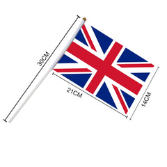Mini UK Union Jack Hand Held Flags on Stick Great Britain British Flag for Party Event Parade Decor