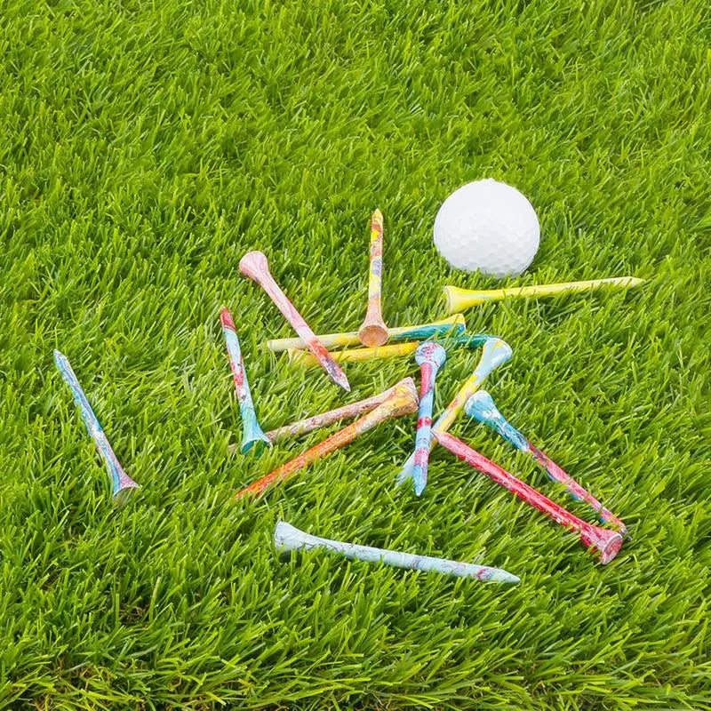 Multi Coloured Funky Wooden Golf Tees