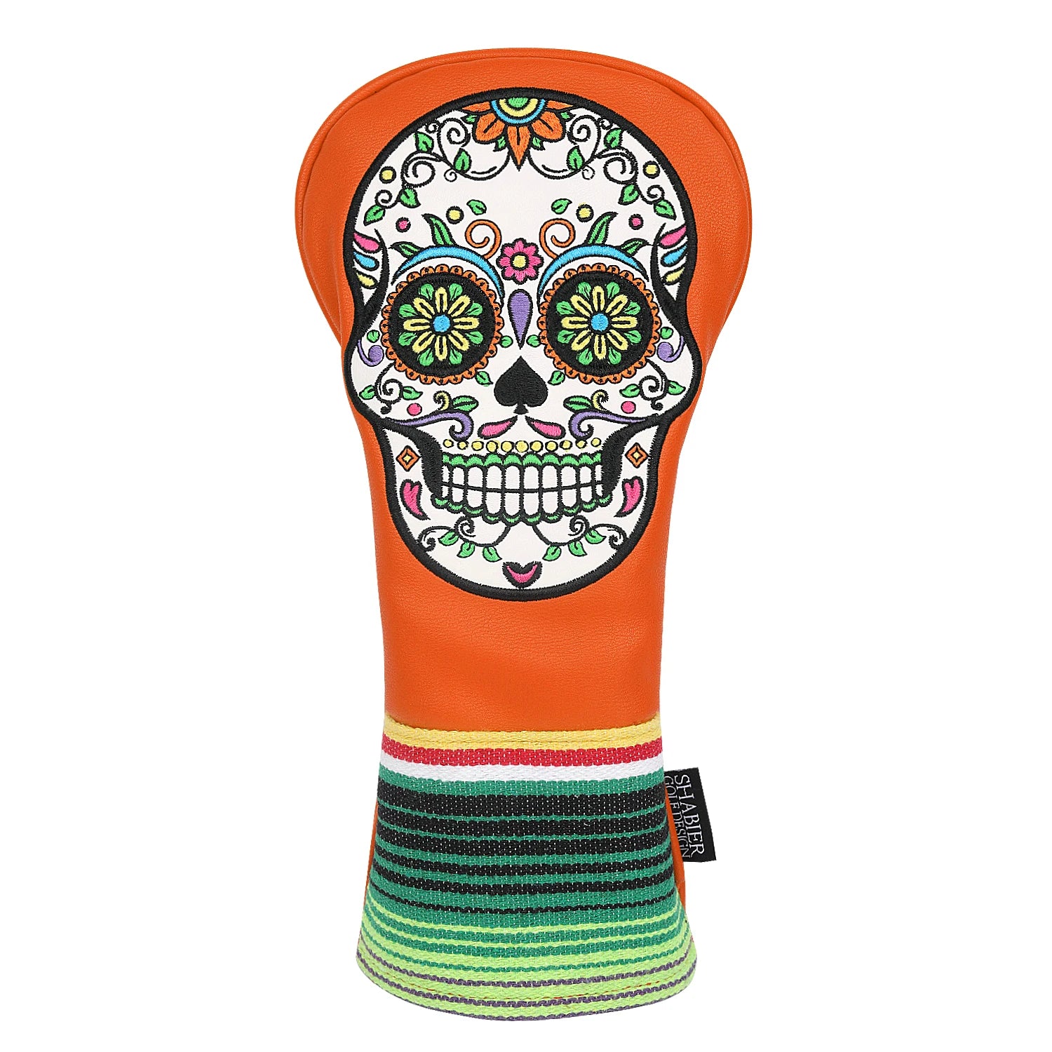 Sugar Skull  Embroidered Leather Golf Head Covers (Driver, Fairway Wood & Hybrid)