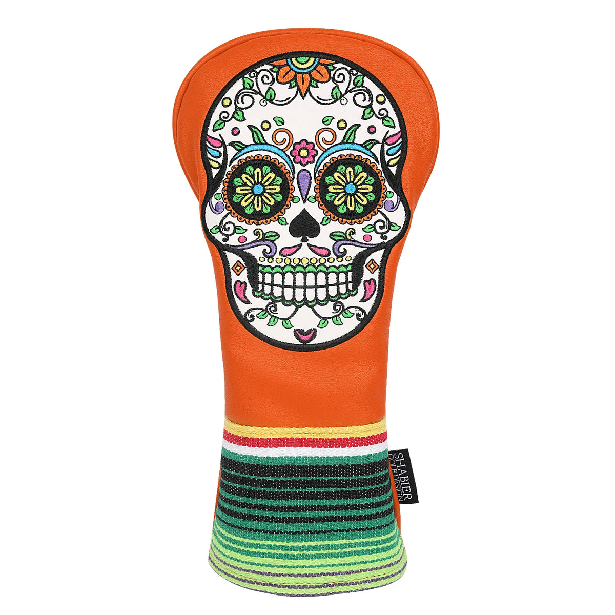 Sugar Skull  Embroidered Leather Golf Head Covers (Driver, Fairway Wood & Hybrid)