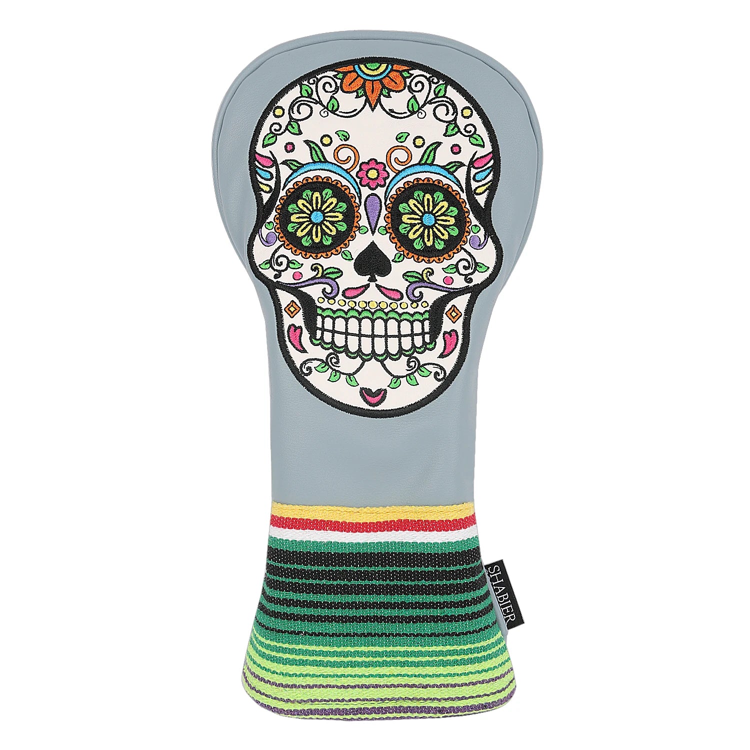 Sugar Skull  Embroidered Leather Golf Head Covers (Driver, Fairway Wood & Hybrid)
