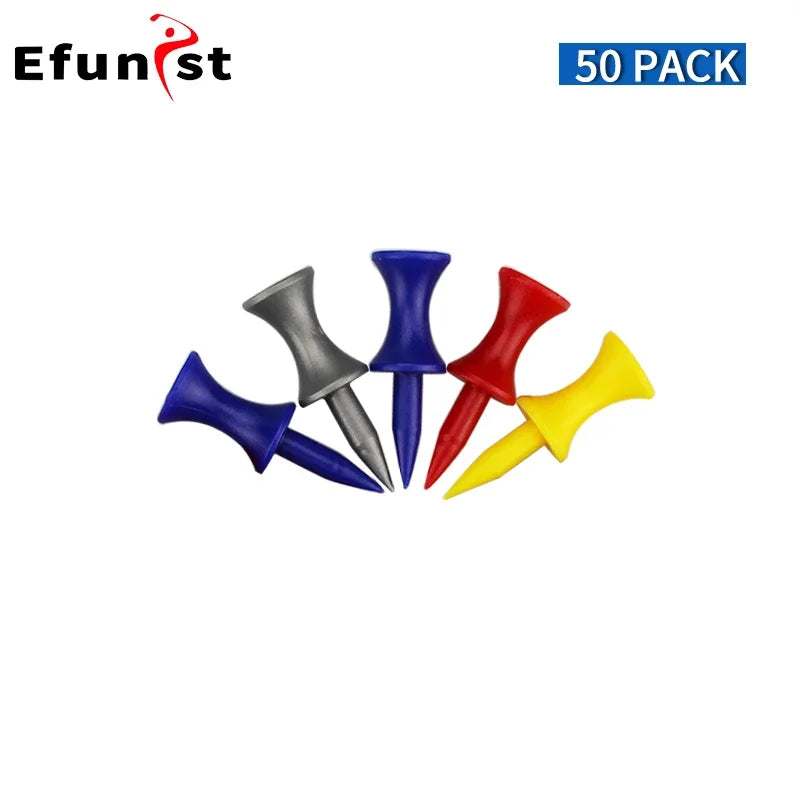 Multi Coloured Golf Tees (50 Pcs - 37mm to 70mm)