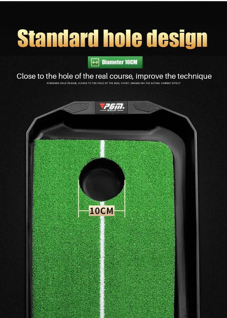 Golf Putting Mat PGM Adjustable Slope Portable Indoor Golf Putter Trainer Anti-slip Rubber Practice Mat with Ball Return Fairway