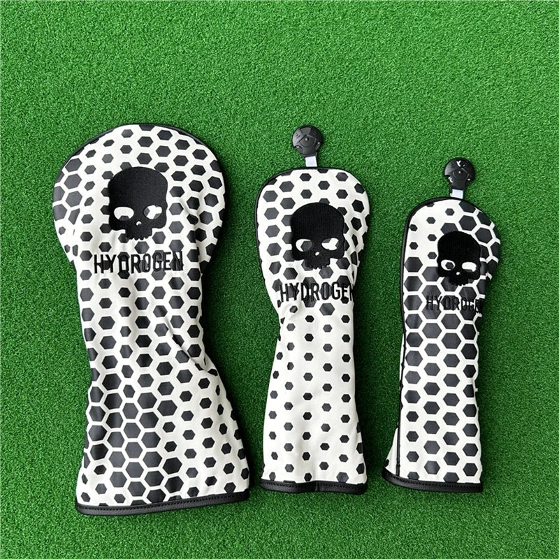 Embroidered Skull Hydrogen Design Golf Headcover (Driver, Fairway wood & Hybrid)