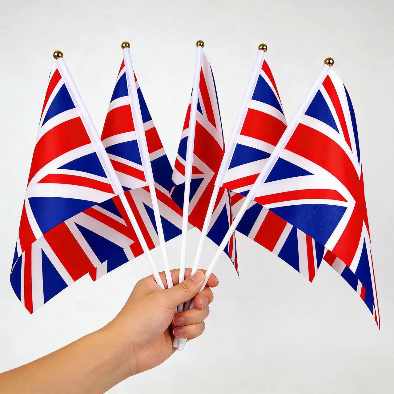 Mini UK Union Jack Hand Held Flags on Stick Great Britain British Flag for Party Event Parade Decor