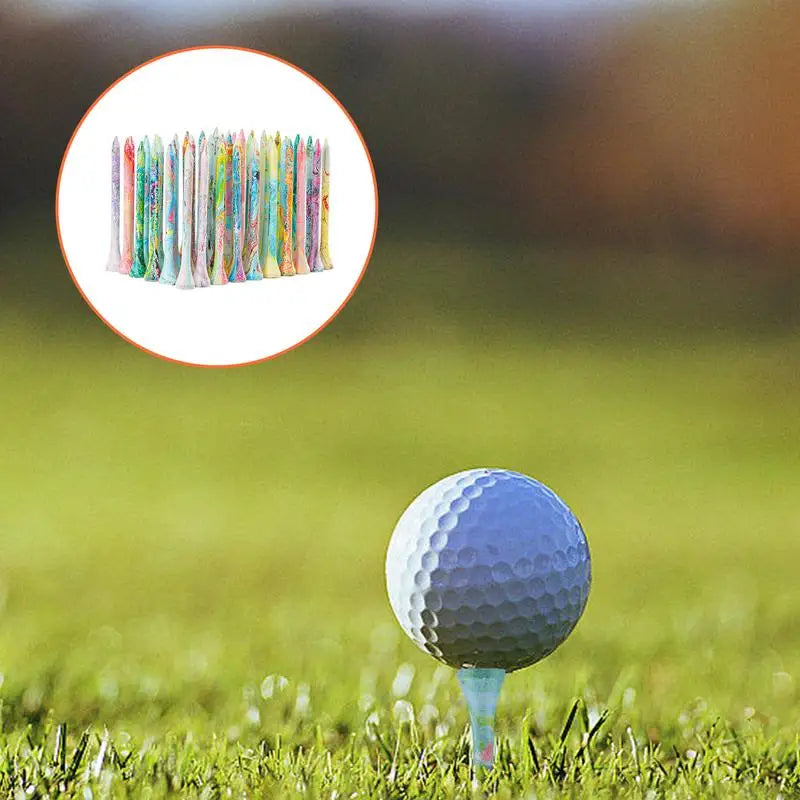 Multi Coloured Funky Wooden Golf Tees
