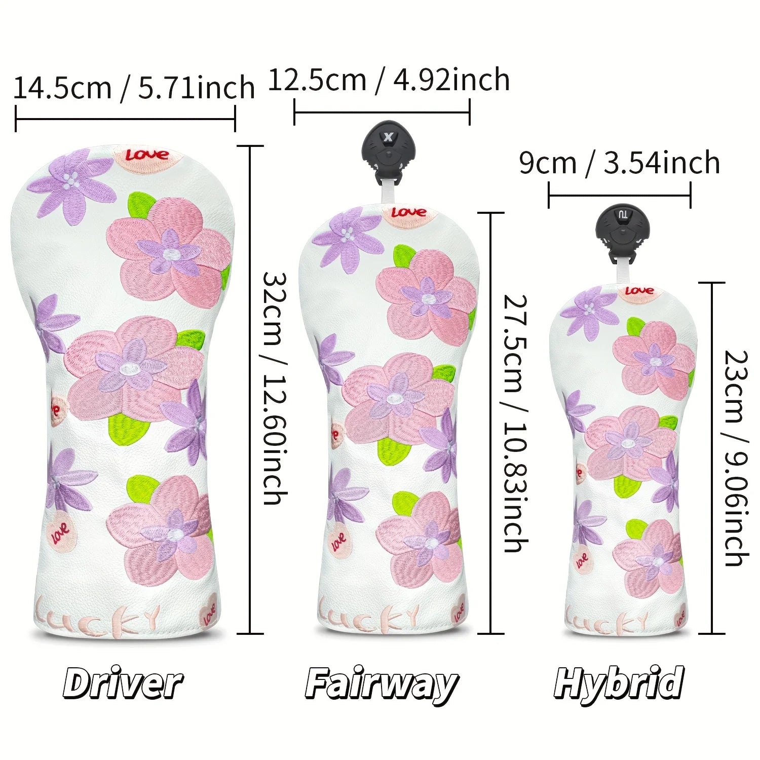Golf Club Head Covers with Floral Design